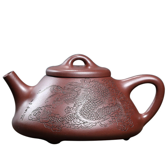 Zisha “Rich Dragon” Yixing Teapot · 250ml Purple Clay · Handmade by Fan Qinjun