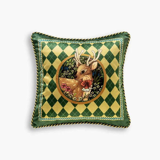 Christmas Limited Series Green Festive Reindeer Design Sofa Pillow