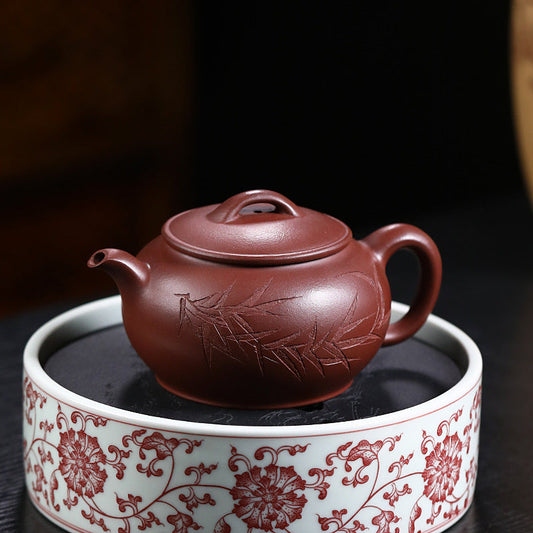 Nurtured Heart · Ming Drum Yixing Teapot (Purple Clay, Handmade 230ml)