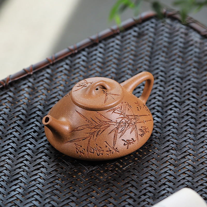 清风竹叶紫叶宜兴紫砂壶| 老段泥| 手工| 165ml – Jiangnan Sourcing