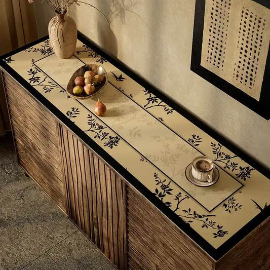 Chinoiserie Moonlit Garden Leather Sideboard & Buffet Mat