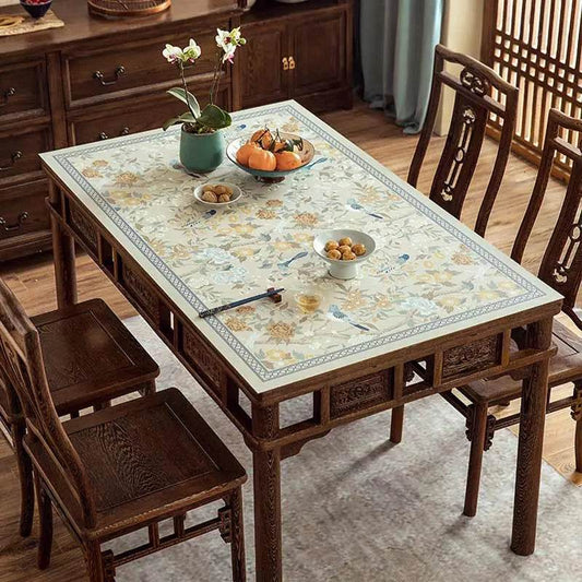 Chinoiserie Spring Blossom Leather Table Mat | Waterproof Description
