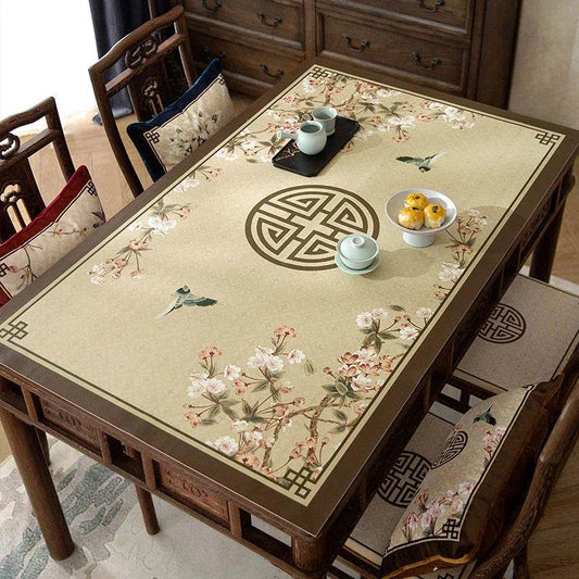 Chinoiserie Floral & Bird Table Mat | Waterproof PU Leather Placemat