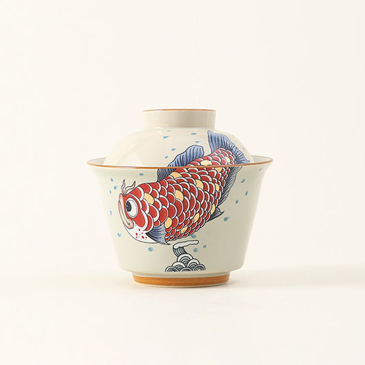 Goldfish Yuanbao Porcelain Gaiwan