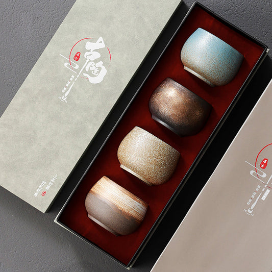 Grober Töpfer-Gongfu-Teetassenset