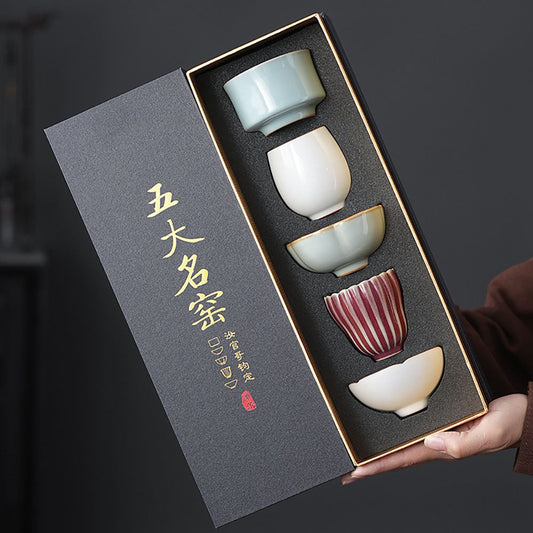 오요 가마 소성 도자기 공예 다기잔 세트