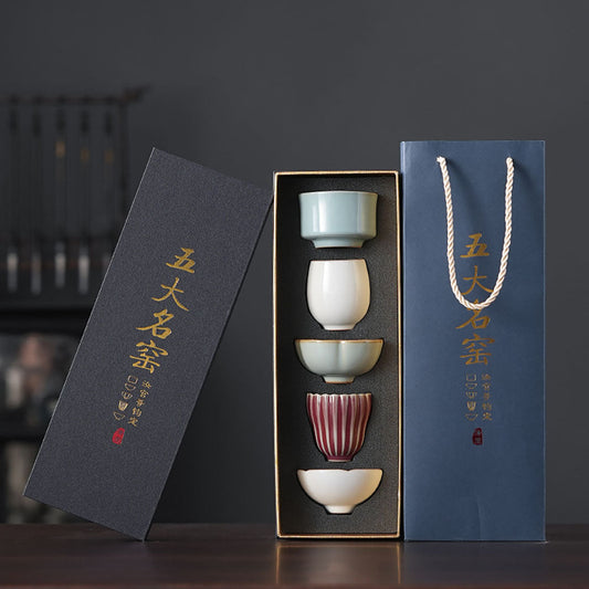 오요 가마 소성 도자기 공예 다기잔 세트