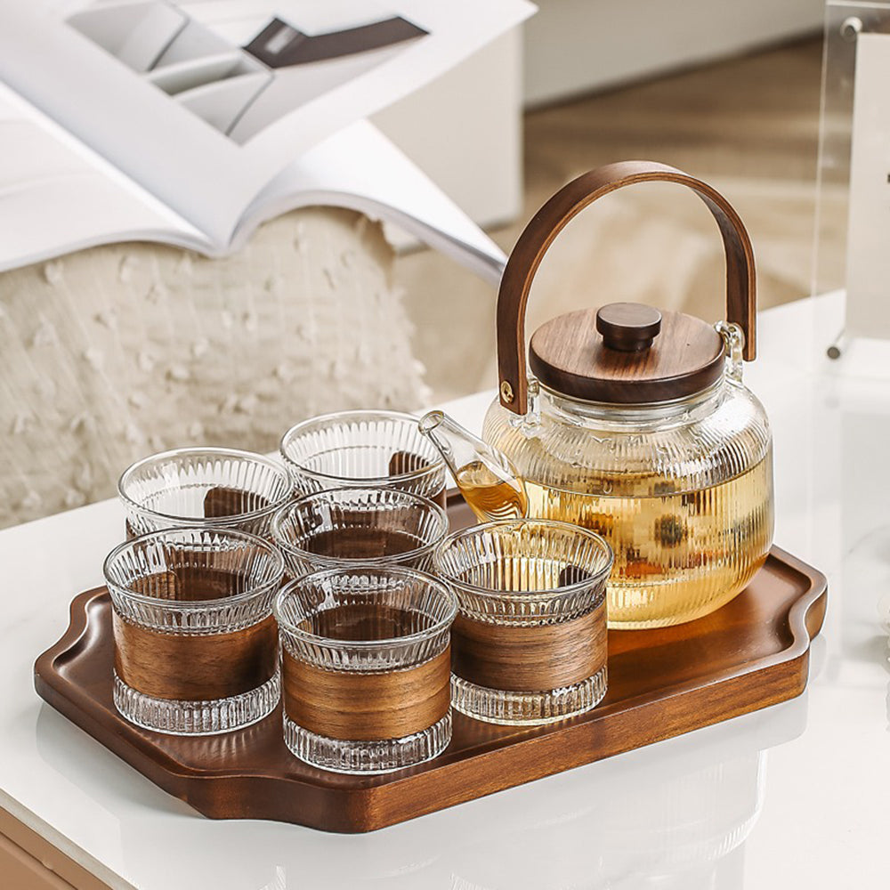 Teeservice aus Glas mit Blumen- und Fruchtmotiven – Jiangnan Sourcing