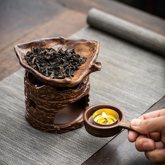 树桩茶叶蜡烛保温器