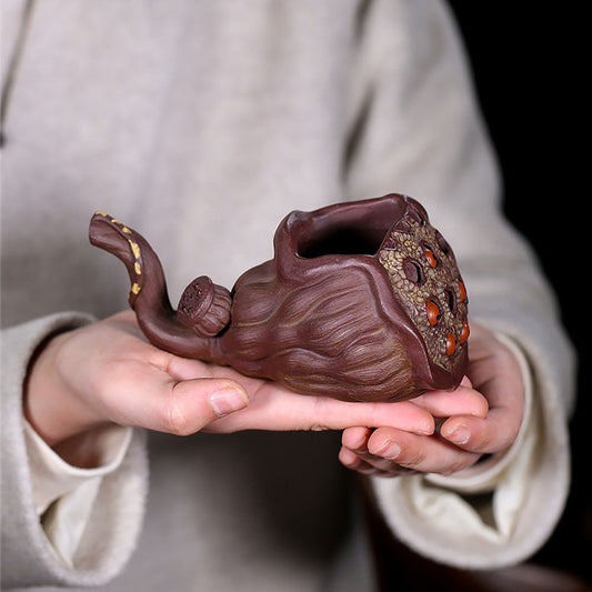 Yixing Purple Clay Lotus Seedpod Fair Cup