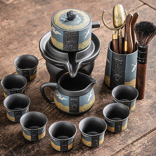 紫砂鶴 自動茶器セット