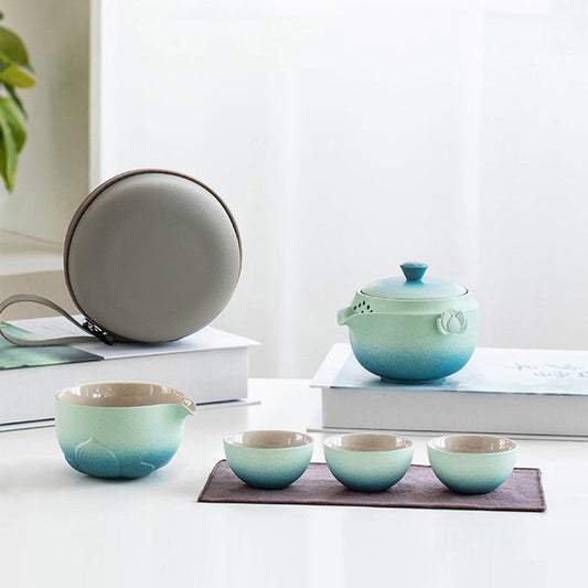 Shiboridashi Lotus Travel Tea Set