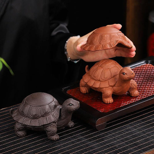 Purple Clay Turtle Tea Pet Strainer