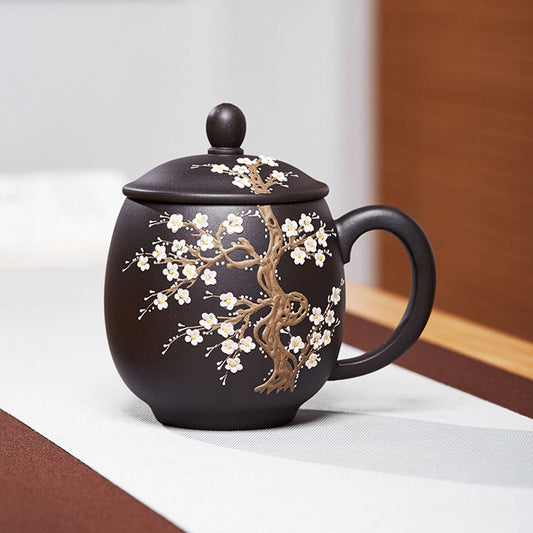 Purple Clay Color Changing Plum Bossom Tea Cup