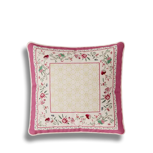 Chinoiserie Luxury Coral Pink Throw Pillow for Sofa Decor