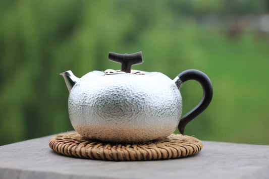 Pure Silver 999 "Persimmon" Gongfu Teapot (150ml) – Jiangnan Sourcing