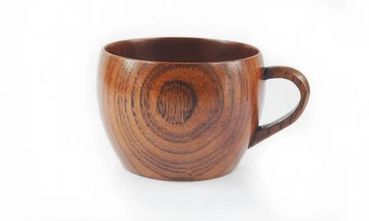 Wooden Tea Cup With Saucer And Spoon (Set of 2)