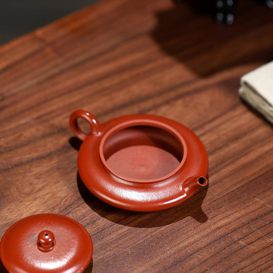 Yixing Flat Cinnabar Teapot – Handmade 65ml