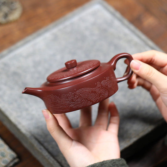 Ming-Style Yixing Zisha Teapot – Purple Clay (190ml)
