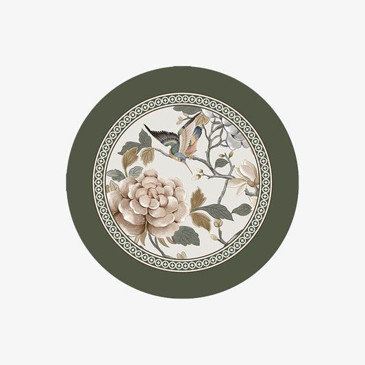 Chinoiserie Embroidery Coaster | Diatomite Absorbent Non-Slip Round Coaster