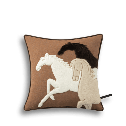 Luxury Equestrian Horse Square Decorative Throw Pillow for Living Room