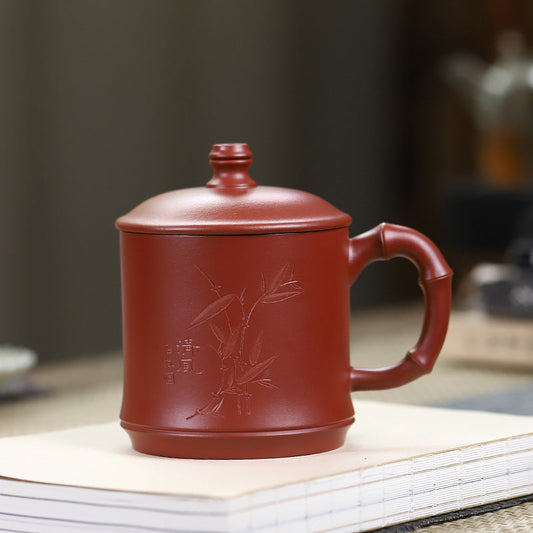 Bamboo Carving · Da Hong Pao Yixing Tea Cup (Handmade, 400ml)