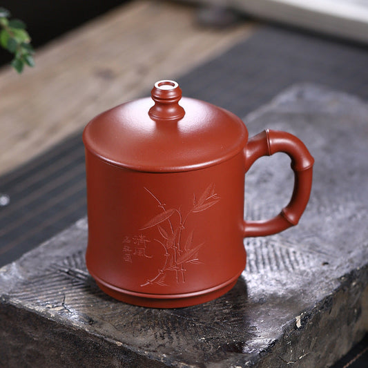 Bamboo Carving · Da Hong Pao Yixing Tea Cup (Handmade, 400ml)