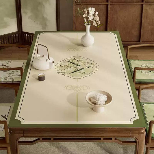 Chinoiserie Spring Garden Leather Table Mat – Waterproof Heat Resistant Floral Placemat