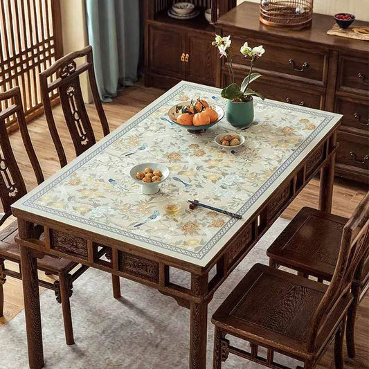 Chinoiserie Spring Blossom Leather Table Mat | Waterproof  Description