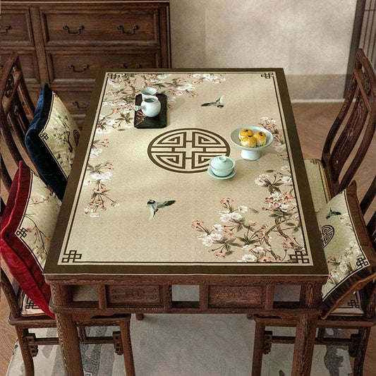 Chinoiserie Floral & Bird Table Mat | Waterproof PU Leather Placemat