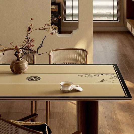 Chinoiserie Pine & Crane Leather Table Mat | Waterproof Dining Mat