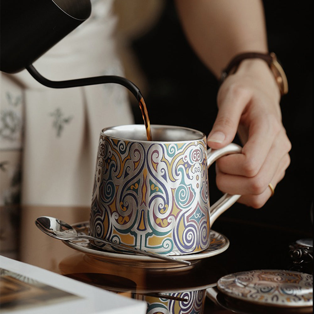 Chinesische, versilberte Dunhuang-Teetasse – Jiangnan Sourcing