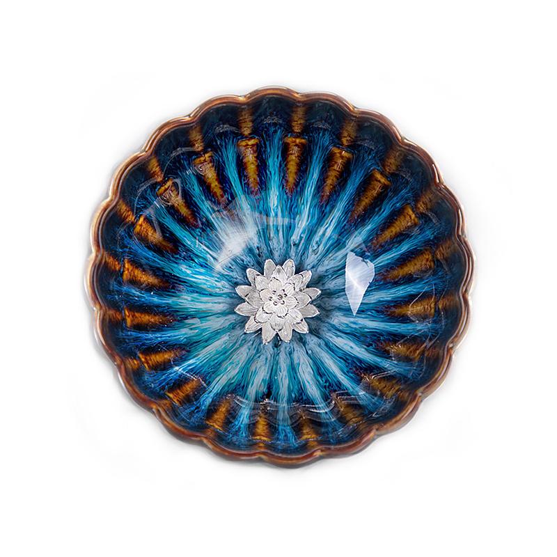 Golden Peacock Silver Blossom