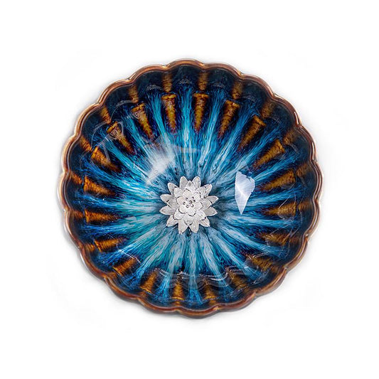 Golden Peacock Silver Blossom