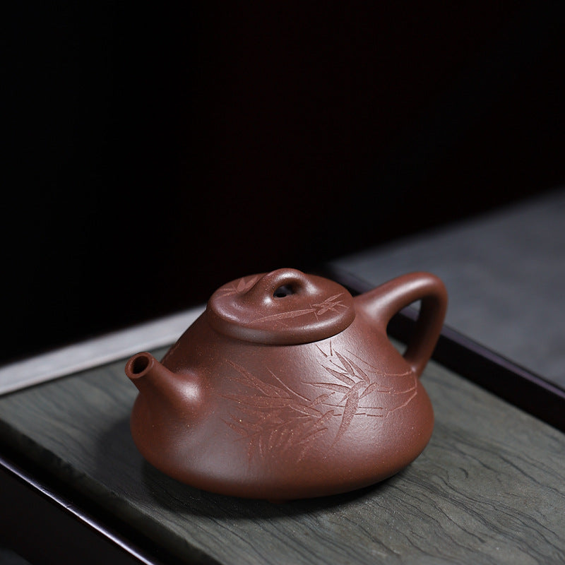 手作りする   紫砂   急須   茶器 手描き竹柄宜興急須 – 260ml 原鉱紫砂手作り急須 – Jiangnan Sourcing