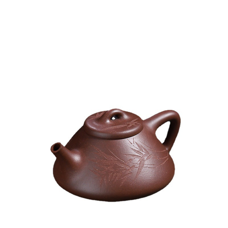 手描き竹柄宜興急須 – 260ml 原鉱紫砂手作り急須 – Jiangnan Sourcing