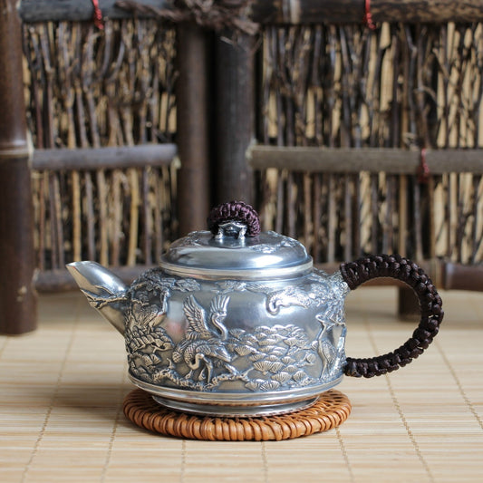 Pure Silver 999 "Kingdom of Cranes" Teapot * 160ml
