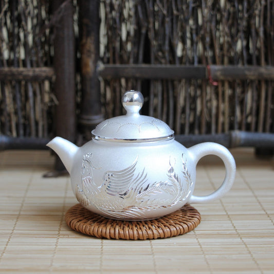 Pure Silver 999 "Phoenix and Dragon" Teapot * 120ml