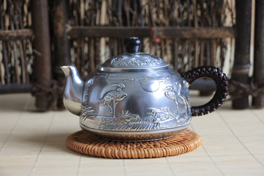 Pure Silver 999 "Cranes Ascend to Heaven" Teapot * 240ml