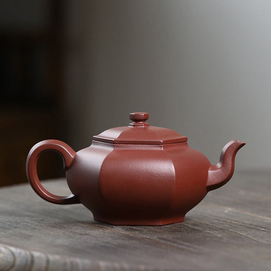 Hexagonal Smiling Cherry Zisha Teapot