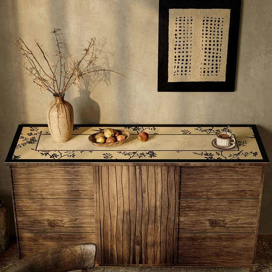 Chinoiserie Moonlit Garden Leather Sideboard & Buffet Mat