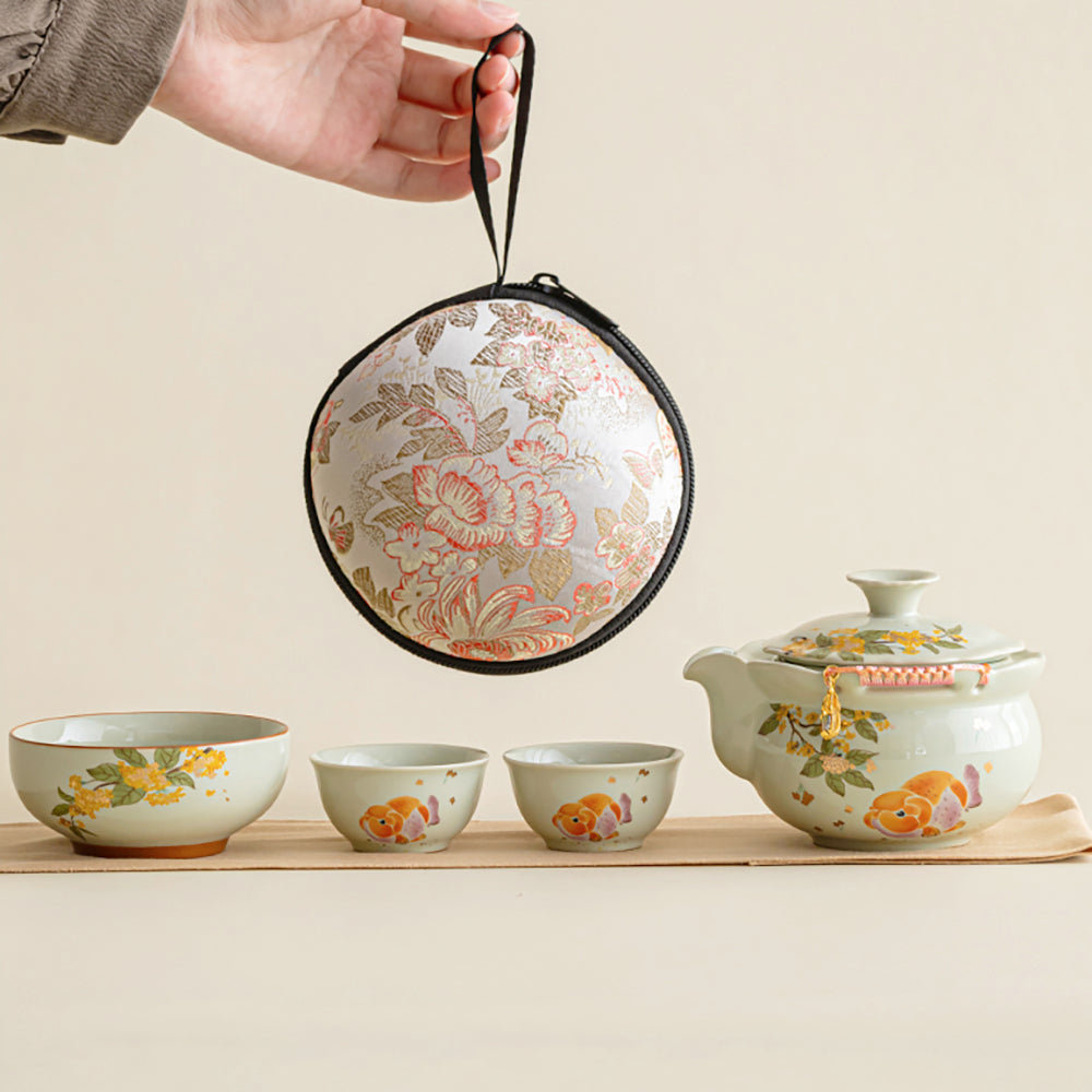 桂花与锦鲤旅行茶具套装– Jiangnan Sourcing