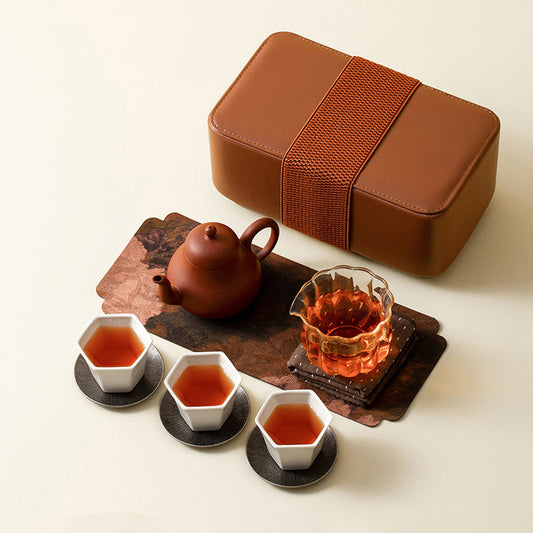 Purple Clay & Ceramic Travel Tea Set