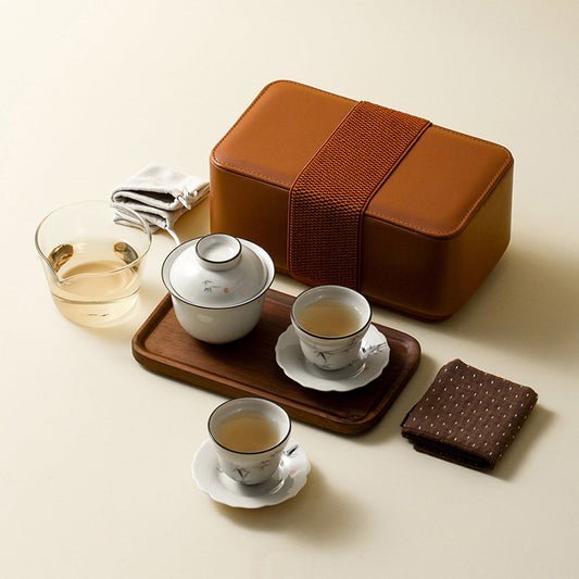 Ensemble de thé de voyage Gaiwan en bambou