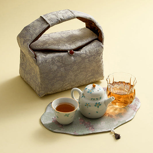 Service à thé de voyage en céramique Freesia