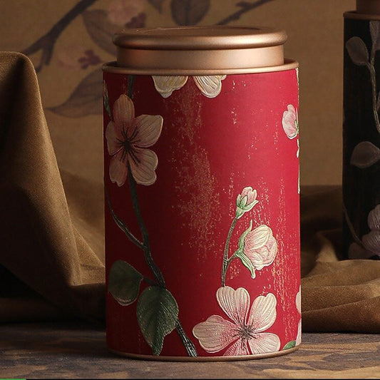 Floral Metal Tea Caddy