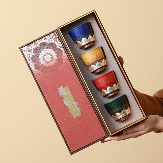 Dunhuang Lotus Vier Jahreszeiten Gongfu-Teetassenset