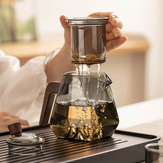 Ink Color Mountain Glass Tea Set