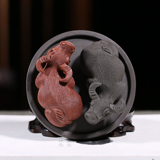 Yixing Clay Ba Gua Buffalos Tea Pet