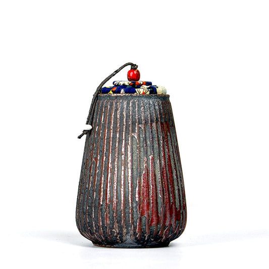 Iron Style Coarse Pottery Tea Caddy